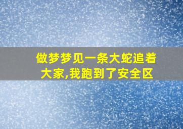 做梦梦见一条大蛇追着大家,我跑到了安全区