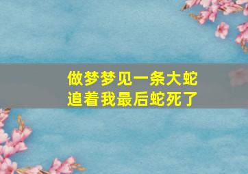 做梦梦见一条大蛇追着我最后蛇死了