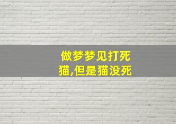 做梦梦见打死猫,但是猫没死