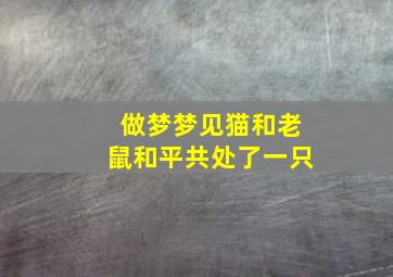 做梦梦见猫和老鼠和平共处了一只