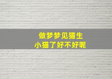 做梦梦见猫生小猫了好不好呢