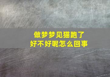 做梦梦见猫跑了好不好呢怎么回事