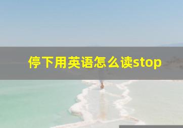 停下用英语怎么读stop