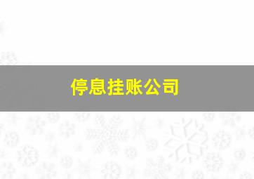 停息挂账公司