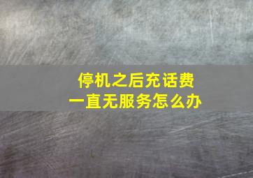 停机之后充话费一直无服务怎么办