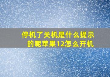 停机了关机是什么提示的呢苹果12怎么开机