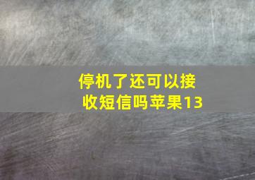 停机了还可以接收短信吗苹果13