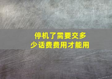 停机了需要交多少话费费用才能用