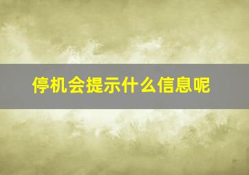 停机会提示什么信息呢