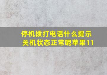 停机拨打电话什么提示关机状态正常呢苹果11