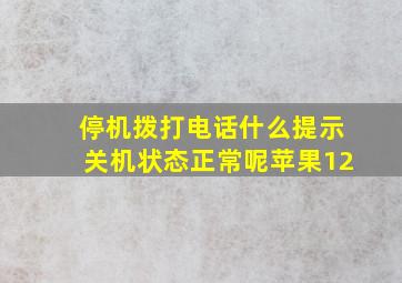 停机拨打电话什么提示关机状态正常呢苹果12