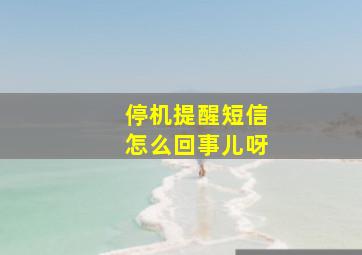 停机提醒短信怎么回事儿呀