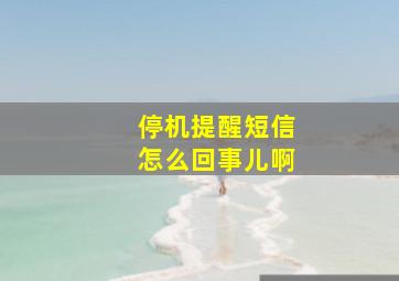 停机提醒短信怎么回事儿啊