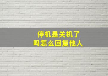 停机是关机了吗怎么回复他人