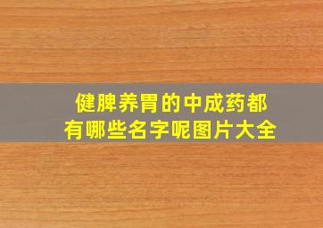 健脾养胃的中成药都有哪些名字呢图片大全