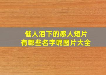 催人泪下的感人短片有哪些名字呢图片大全