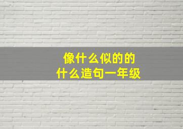 像什么似的的什么造句一年级