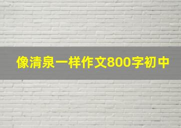 像清泉一样作文800字初中