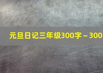 元旦日记三年级300字～300