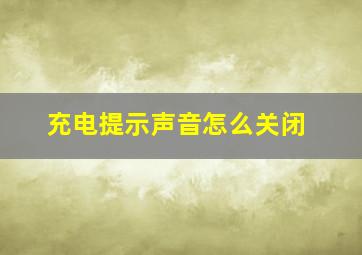 充电提示声音怎么关闭