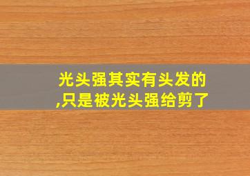 光头强其实有头发的,只是被光头强给剪了