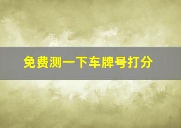 免费测一下车牌号打分