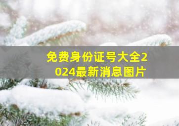 免费身份证号大全2024最新消息图片