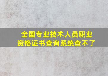 全国专业技术人员职业资格证书查询系统查不了