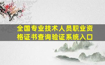 全国专业技术人员职业资格证书查询验证系统入口