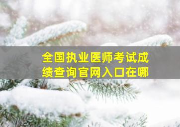 全国执业医师考试成绩查询官网入口在哪