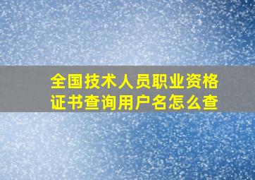 全国技术人员职业资格证书查询用户名怎么查