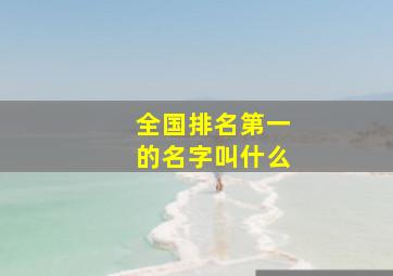 全国排名第一的名字叫什么