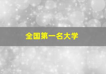 全国第一名大学