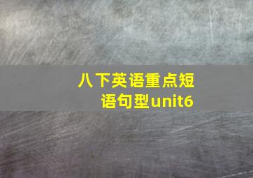 八下英语重点短语句型unit6