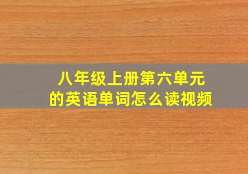 八年级上册第六单元的英语单词怎么读视频