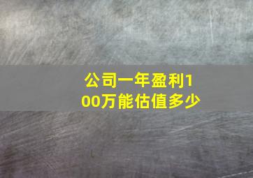 公司一年盈利100万能估值多少