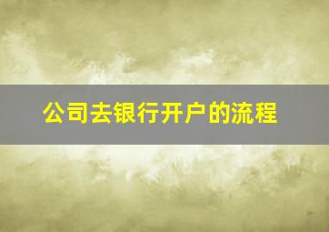 公司去银行开户的流程