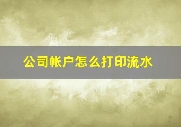 公司帐户怎么打印流水