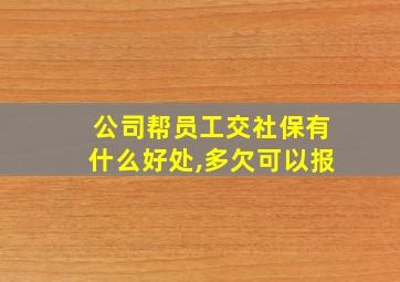 公司帮员工交社保有什么好处,多欠可以报