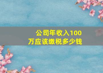 公司年收入100万应该缴税多少钱