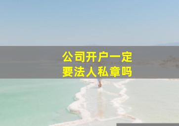 公司开户一定要法人私章吗