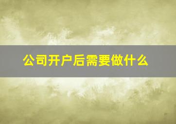 公司开户后需要做什么