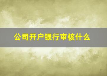 公司开户银行审核什么