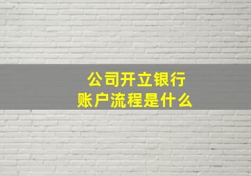 公司开立银行账户流程是什么