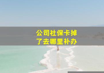 公司社保卡掉了去哪里补办