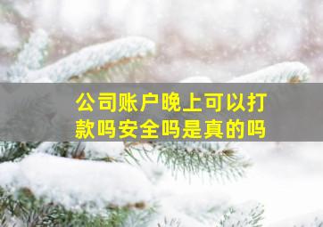 公司账户晚上可以打款吗安全吗是真的吗