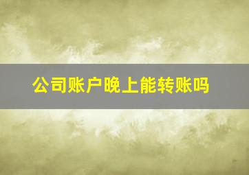 公司账户晚上能转账吗