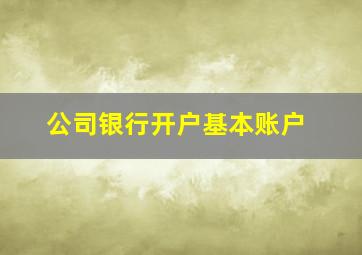 公司银行开户基本账户