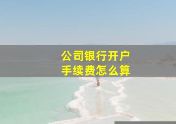 公司银行开户手续费怎么算