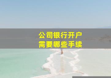 公司银行开户需要哪些手续